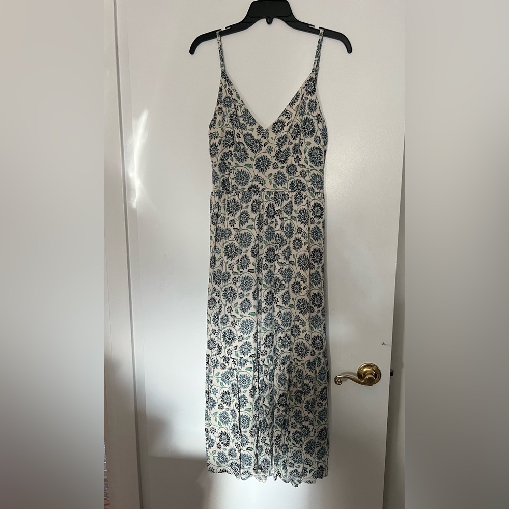 Japna Blue and White Floral tieback  Dress